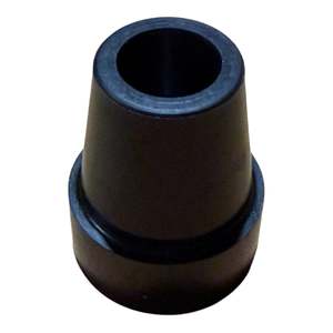 Walking Sticks: Replacement Rubber Cane Tip - Hard-Wearing with Metal Insert 16mm (Black)