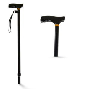 Walking Sticks: T Handle Walking Stick - Black Lightweight Cane