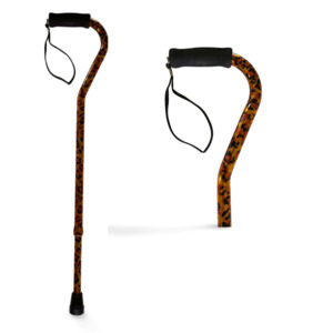 Walking Sticks: Swan Handle Walking Cane - Leopard Print Lightweight Walking Stick