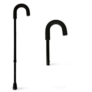 Crook Handle Walking Stick - Black