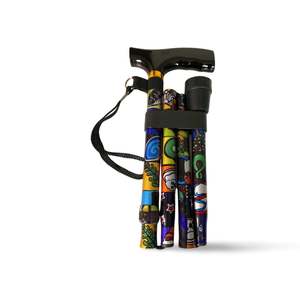 Folding Walking Stick - Kiwiana Pattern