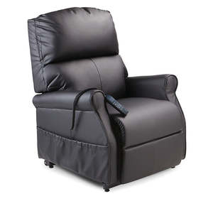 Monarch Dual Motor Power Lift Chair NZ | Black Vinyl Rise Recliner