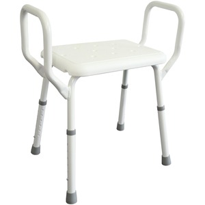 Heavy-Duty Shower Stool with Arms - 220kg, Height Adjustable