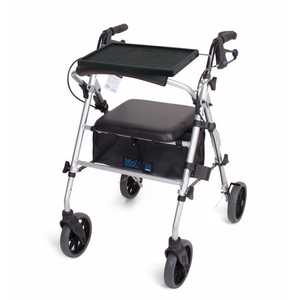 Walking Frames Indoor Everyday: Mobilis Plus Walking Frame with Folding Tray | Seat and 8" wheels