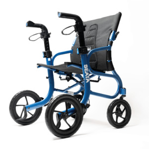 Lightweight Walkers Rollators Walking Frames Nz: STRONGBACK Seata Ergonomic Walker NZ | Posture-Support Rollator | 12″ Wheels | Seat & Backrest
