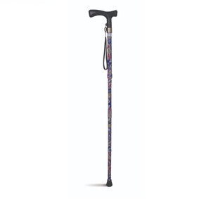 Walking Sticks: Lifestyle T-Handle Folding Walking Stick - Patterned Travel Cane