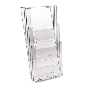 Products: 3 Compartment A4 Stacked Wall Mount Brochure Holder 3W230