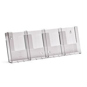 Products: 4 Compartment 1/3rd A4 Brochure Holder (with angle bracket for counter standing) 4W104-B