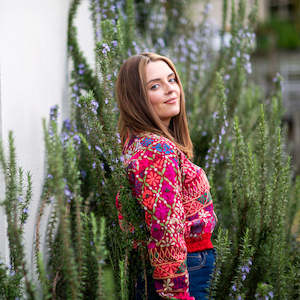 Jacket: One-of-a-Kind, Recycled, Flower Bomber (S - M)