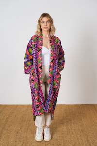 Festival: One of a Kind Hand Embroidered Purple Kimono