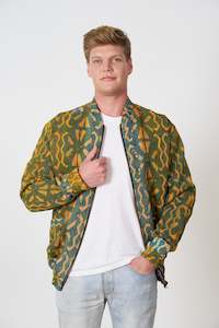 Mens: One of a Kind Yellow and Green Bomber Jacket