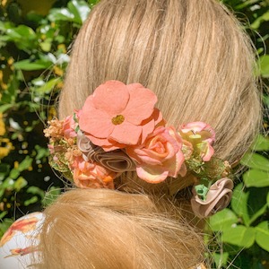 Pink and Purple Floral Bridal Comb