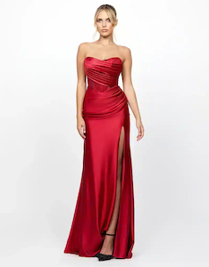 Products: Strapless Corset Gown with Asymmetric Draped Skirt B78461L
