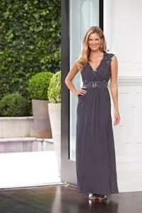 Products: Flattering Chiffon Evening Gown With Beaded Shoulders & Belt K1070