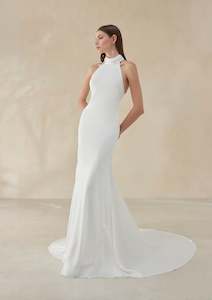 Products: Elegant Mermaid Wedding Dress with Halter Neckline