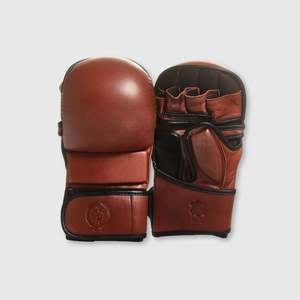 Pro Leather Mma Gloves: PRO Heritage Brown Leather Hybrid MMA Gloves