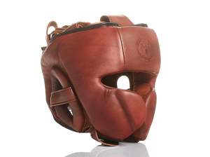 RETRO Heritage Brown Leather Boxing Headgear