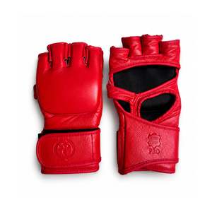 PRO Red Leather 'Striker' MMA Gloves