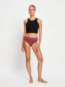 Women: Sensual Hi Waist Bikini Moderate Plum Purple