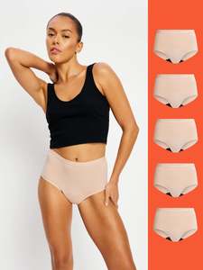 Light Absorbency: Classic Full Brief 5 Pack Cashew