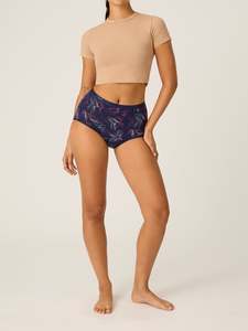 Classic Full Brief Moderate Passion Vine Navy