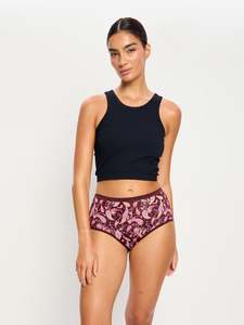 Classic: Classic Full Brief Moderate Opulent Paisley Red