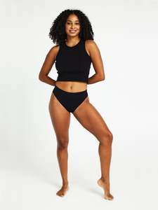 Brief: ModiComfort Seamless Hi-Leg Brief Moderate Black