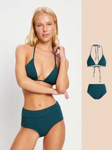 Swimwear: Teal Tide High Waist Period Swim Set