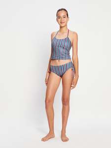 Swimwear: Teen Swimwear Halter Top Watermelon Stripe