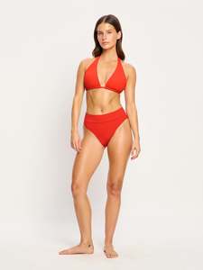 Plus Size Period Underwear: Swimwear Hi-Leg Bottom Light Poinciana