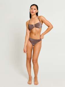 Bikinis: Swimwear Shimmer Hi-Leg Cheeky Bottom High Absorbency Espresso