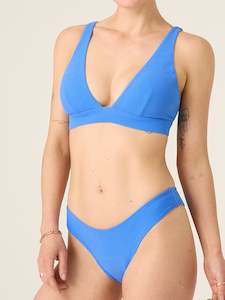 The Self Care Edit: Swimwear Soft Stretch Plunge Bikini Top Ultramarine Blue