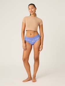 Sensual Hi Waist Bikini Moderate Bouquet Blue