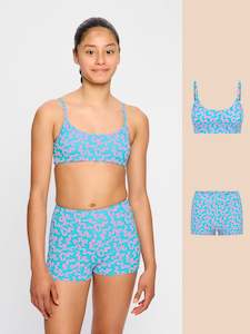 Teen Swimwear Adjustable Crop Top & Hi Waist Short Set