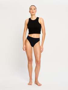 Light Absorbency: Modicomfort Seamless Hi Waist Thong Light Black