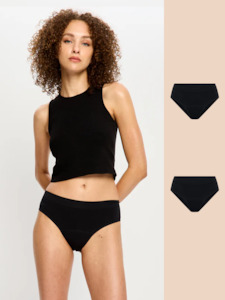 Bikini: Soft Stretch Seamless Bikini Brief 2 Pack Moderate Black