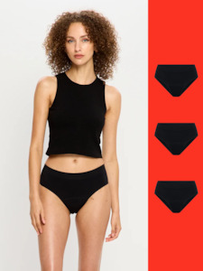 Soft Stretch Seamless Bikini Brief 3 Pack Moderate Black