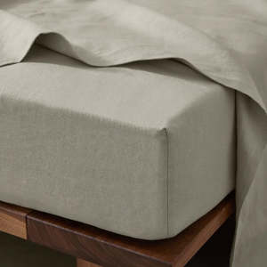 Weave: European Linen Fitted Sheet | Bone