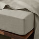 European Linen Fitted Sheet | Bone