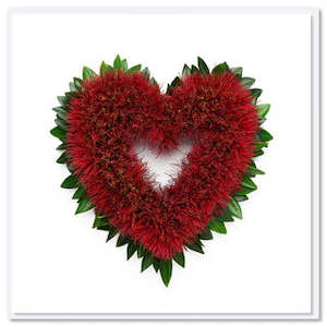 Cards: Card - Pohutukawa Heart