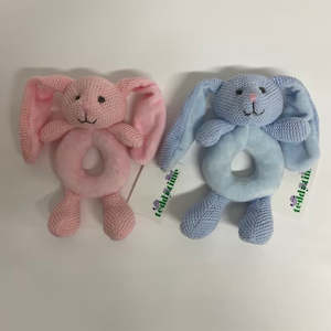 New Baby 1: Lovely perfect new baby gift, soft and cute baby rattle in blue or pink