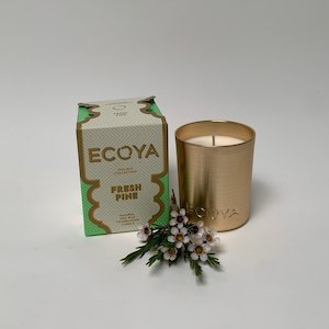 Gifts For Her: Mini Ecoya Candle - -Pine scented Goldie Candle "Holiday Collection"