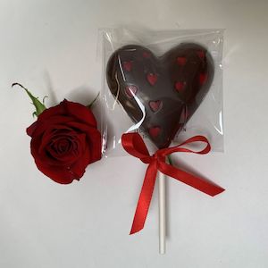 Chocolates Lovely Selection Perfect Addition To Any Flowers Or Other Gift Items: Melt My Heart  - Van H Chocolate Lollipop Heart