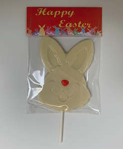 Van H Chocolate Happy Easter Bunny Lollipop - White, Milk or Dark chocolate option