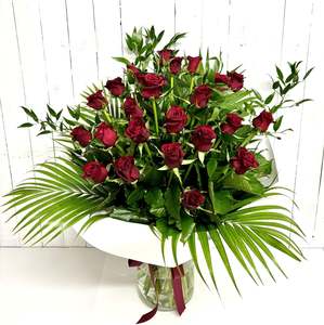 Valentines Day: 2 Dozen Red Roses beautifully gift wrapped - grown by Moffatt's