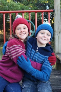 Kids Merino Possum Striped Hoodie