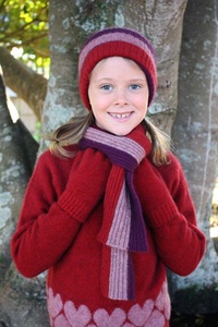 Kids Merino Possum Striped Scarf