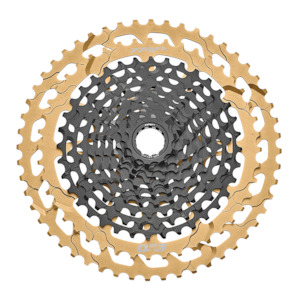 Drivetrain Parts: TRP EVO12 Cassette (CS-M9050-12) 12 SPD, 10-52T, Black/Gold