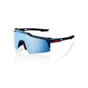 100% S3 Black Holograpic Sunglasses - Hiper Blue