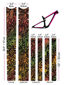 Other Accessories: Ground Keeper Customs- Untamed Frame Keeper -Orange/Green/Yellow
